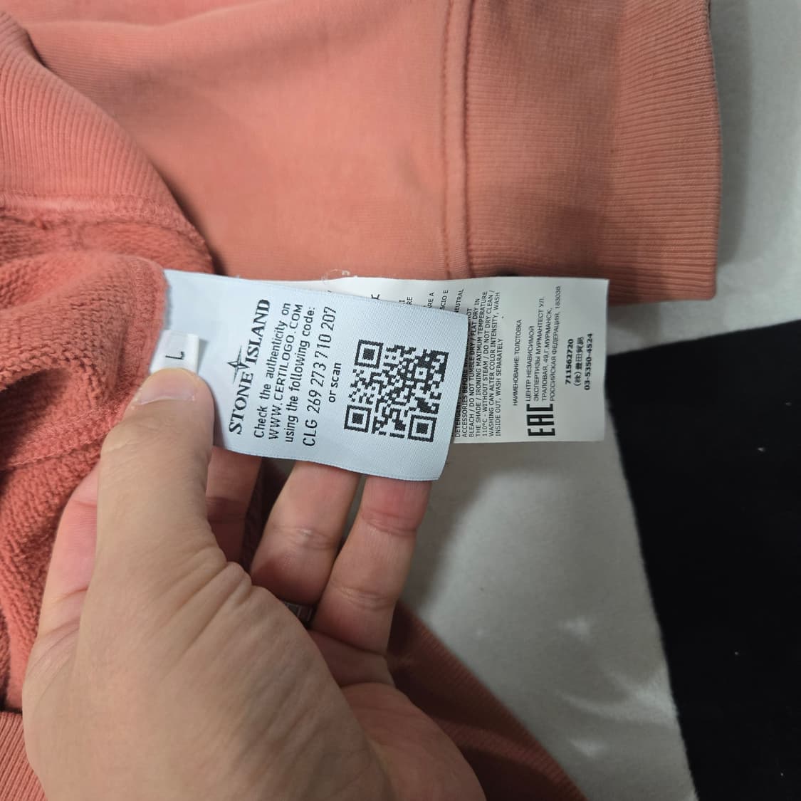 L 스톤아일랜드 피그먼트 맨투맨 핑크 상품이미지4