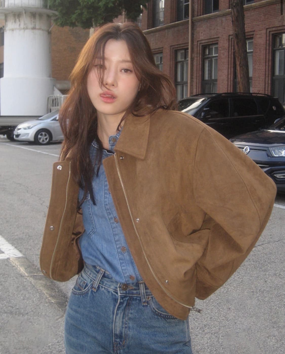 [새상품] 닐바이피 레더 집업 블루종 자켓 상품이미지1