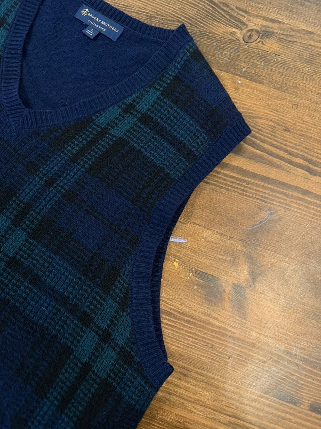 브룩스브라더스 블랙와치 니트 베스트 남성105 상품이미지7