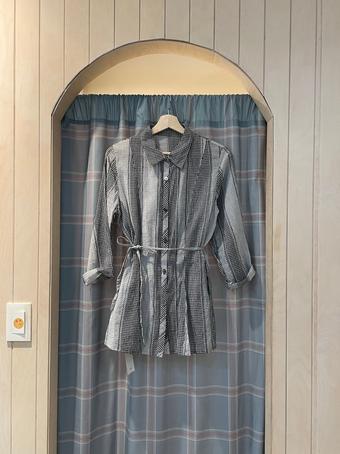 일본빈티지 모리 믹스체크셔츠 상품이미지1