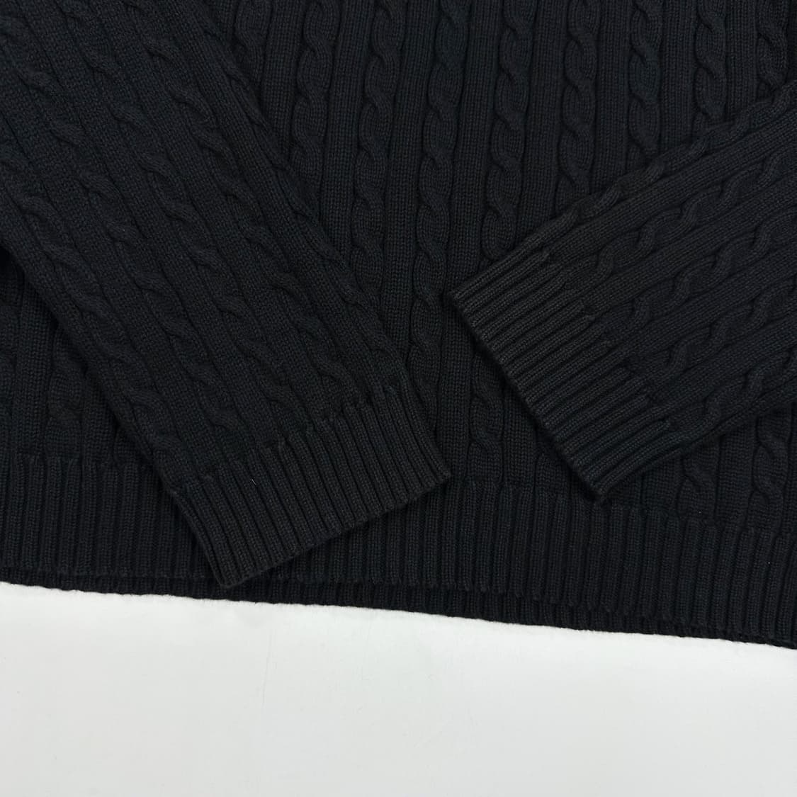 폴로 랄프로렌 클래식 여성 브이넥 케이블 니트 블랙 여성XL 상품이미지4