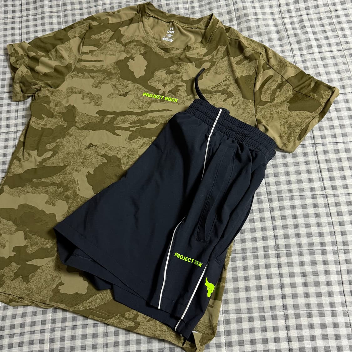 언더아머 프로젝트 락 카모 반팔티 + 반바지 세트 상품이미지1