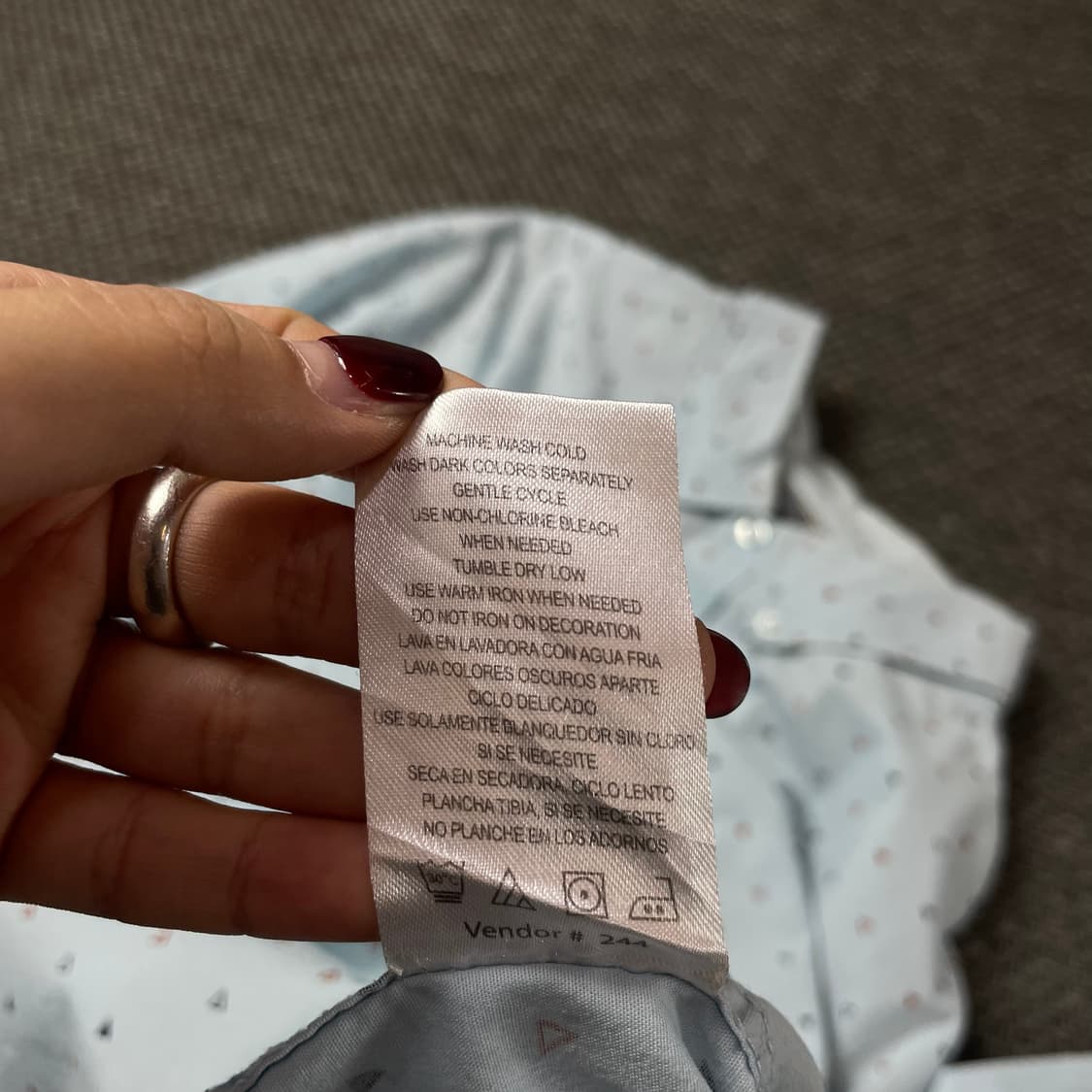 Lee 스카이블루 마이크로 트라이앵글 패턴 긴팔 셔츠 2XL 상품이미지8