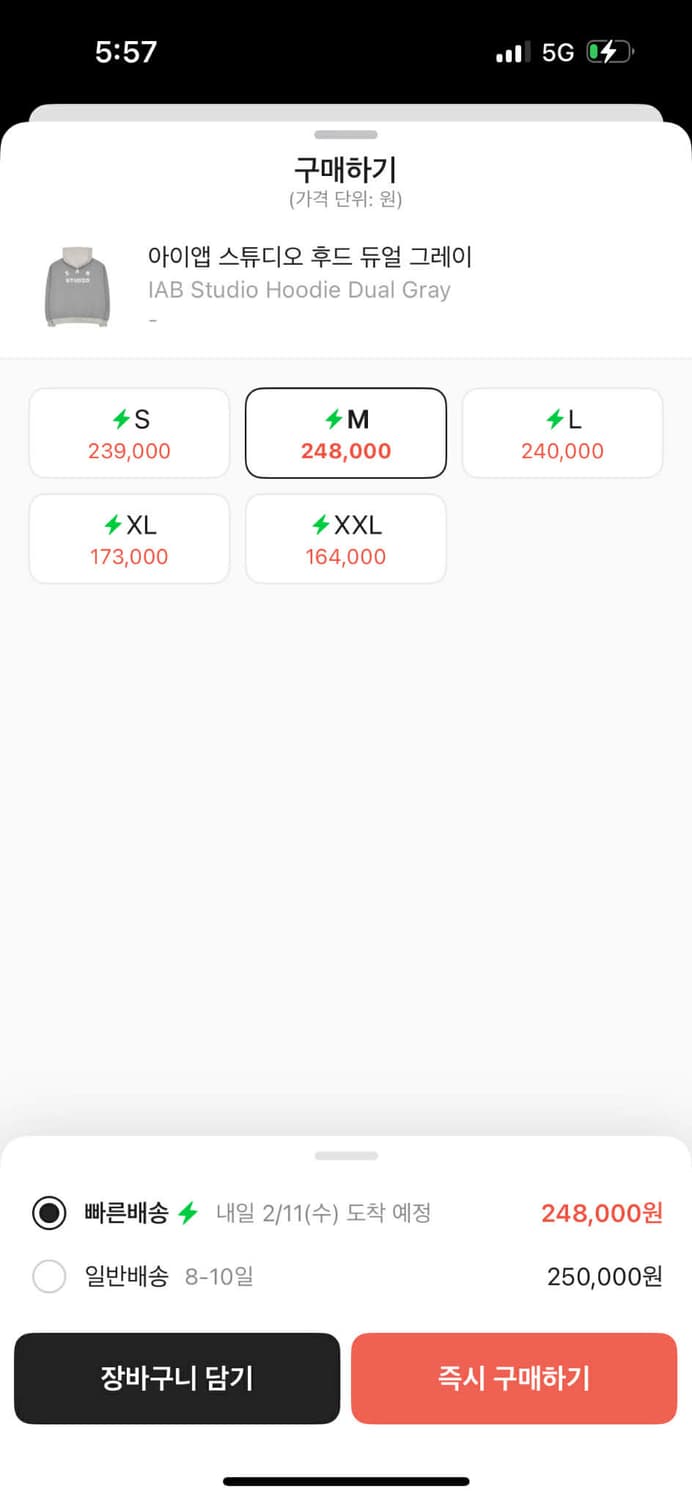 [M] 아이앱 스튜디오 듀얼 그레이 후드티 스웻셔츠 상품이미지6