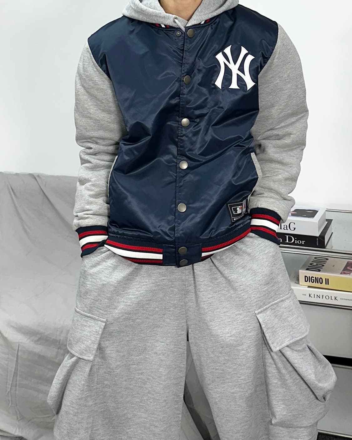 마제스틱 뉴욕양키스 네이비 스타디움 자켓 L 상품이미지1