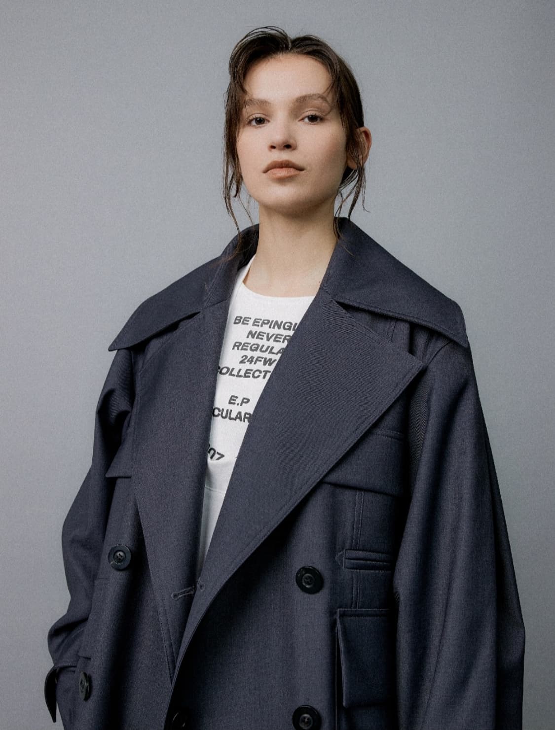 새상품) 에핑글러 레터링 티셔츠 아이보리색상(44-55사이즈) 상품이미지2