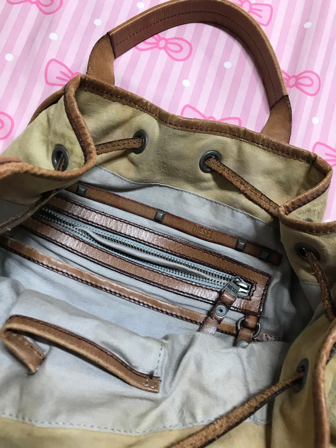 디젤 스웨이드 리얼 레더 토트백 빅백 상품이미지9