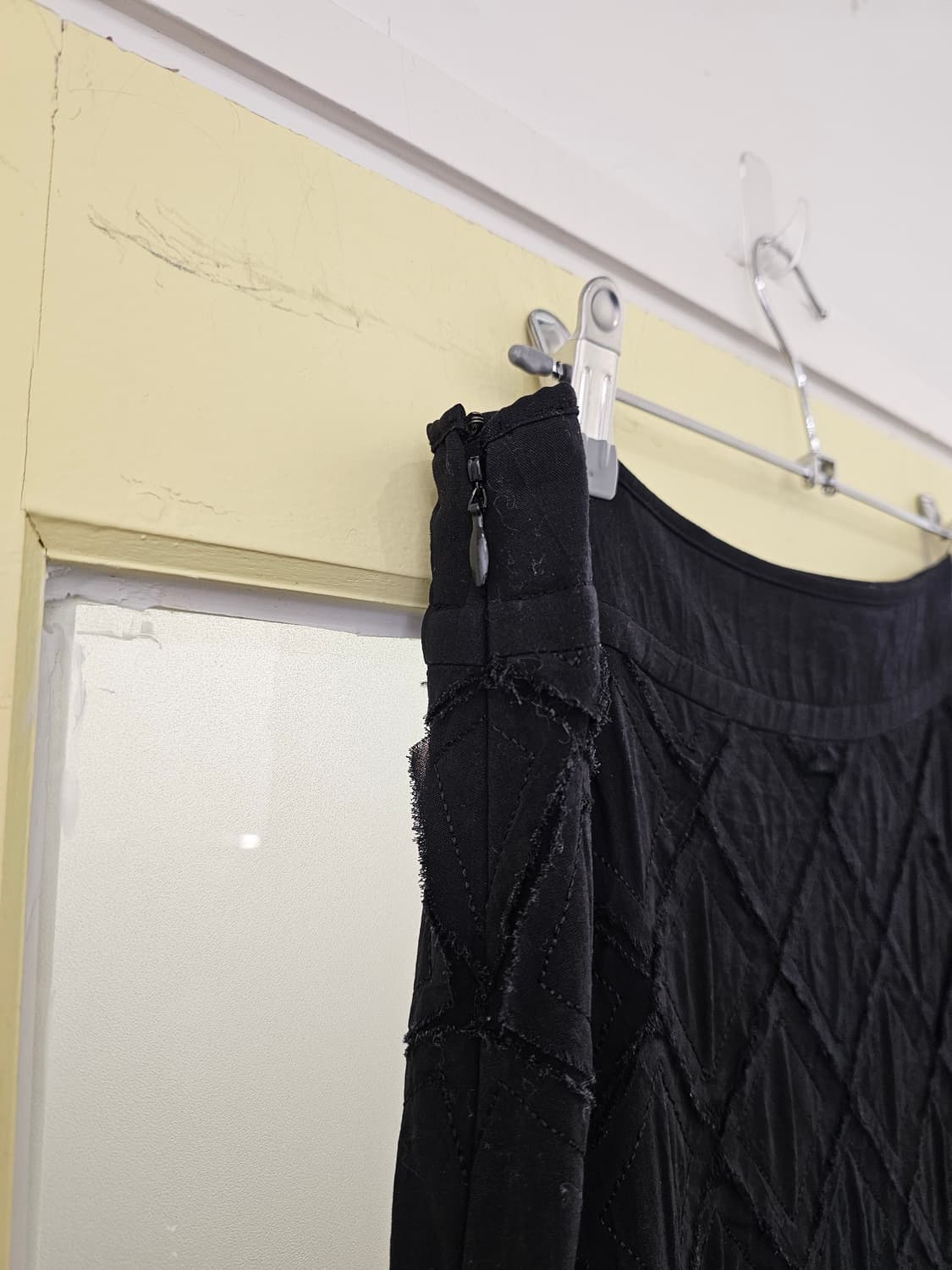 Masahiro Miyazaki 블랙 아가일 절개 미디스커트 상품이미지3