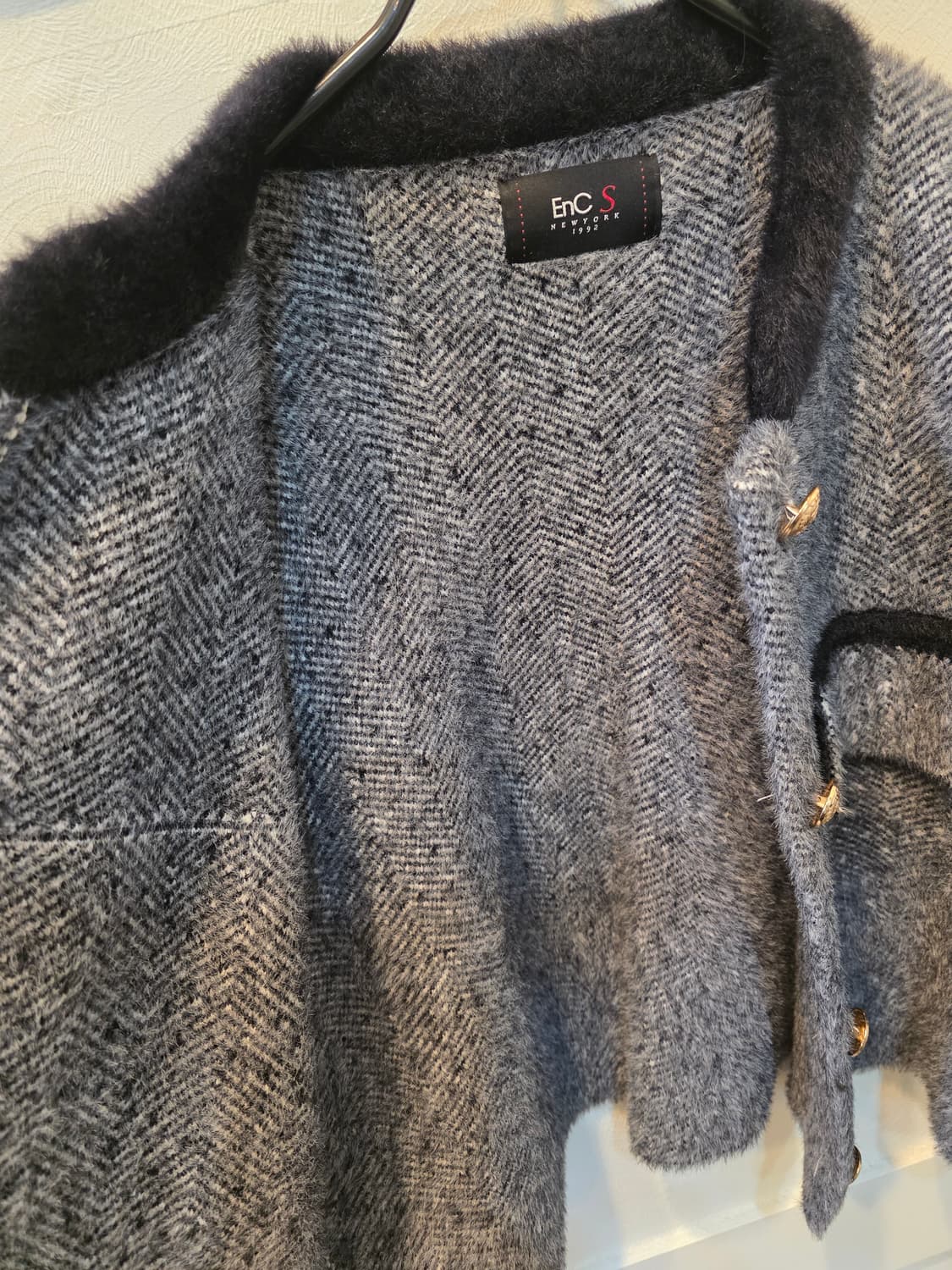 EnC  S 헤링본 배색니트 자켓 상품이미지8