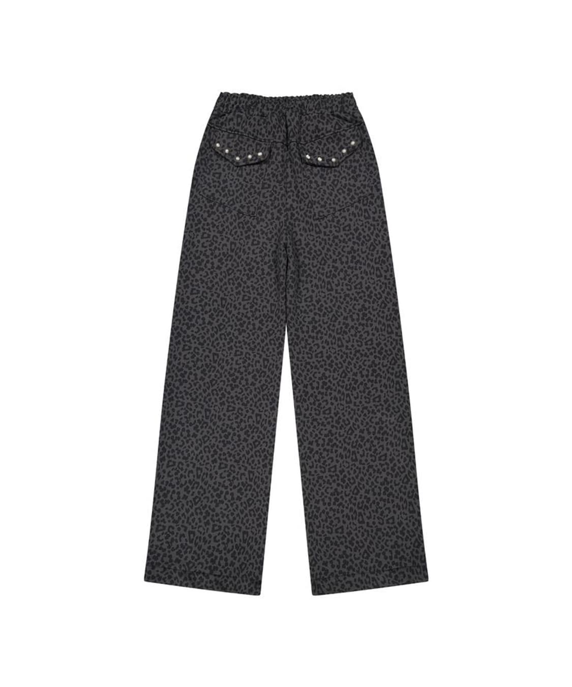 주영X탄산 스터드 스웻 팬츠 (레오파드 차콜) 상품이미지4
