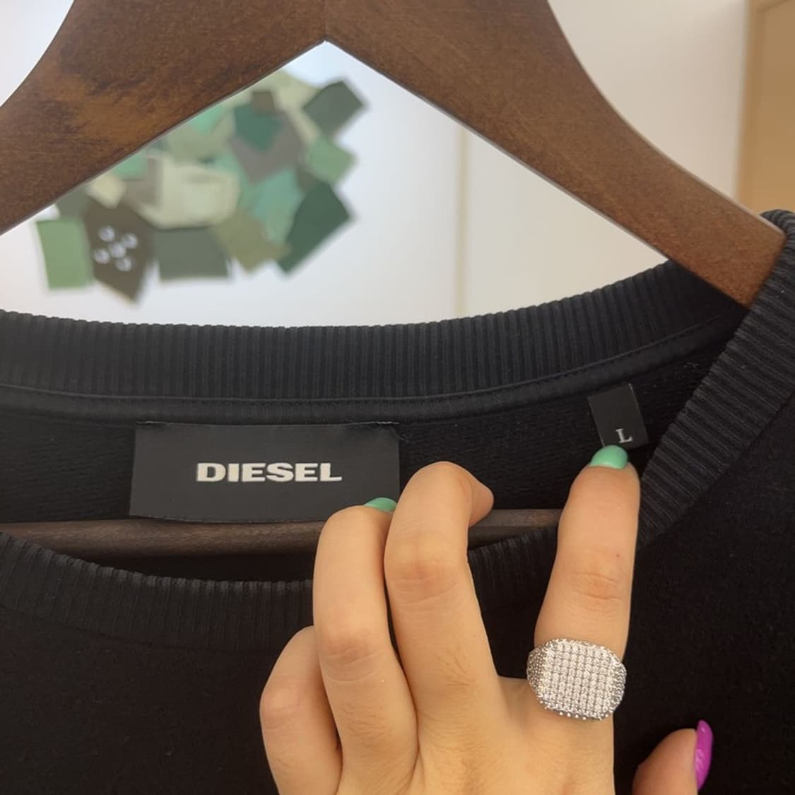 디젤 올드스쿨 베이직 지퍼디테일 맨투맨 L C06604 상품이미지5