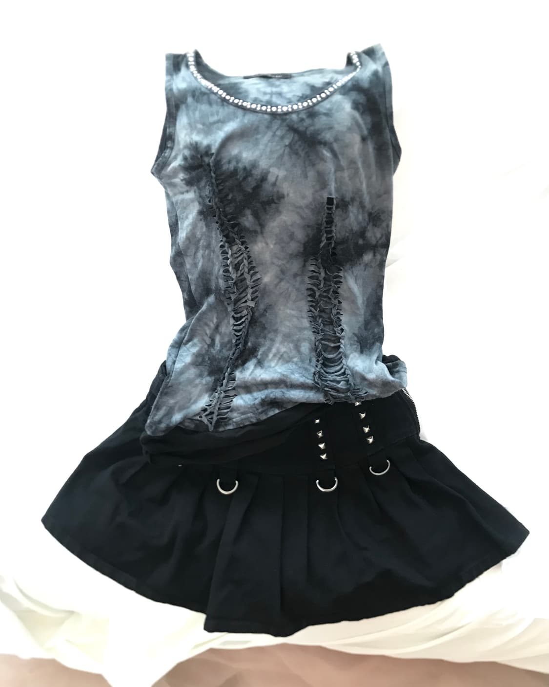 Tie-dye punk top+skirt set 🎸 상품이미지2