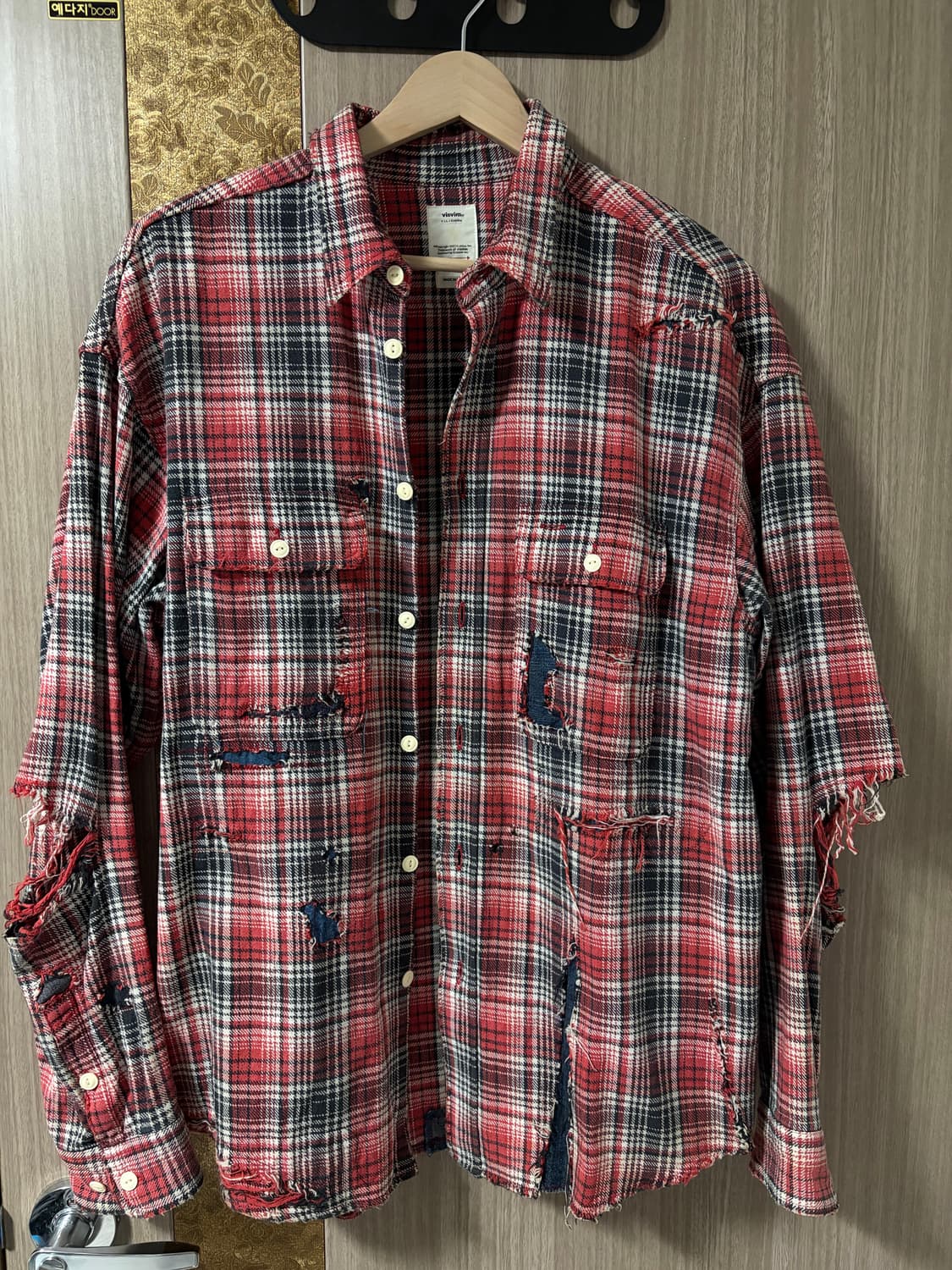 비즈빔 20ss 럼버셔츠 크래쉬 인디고/레드 3 상품이미지2