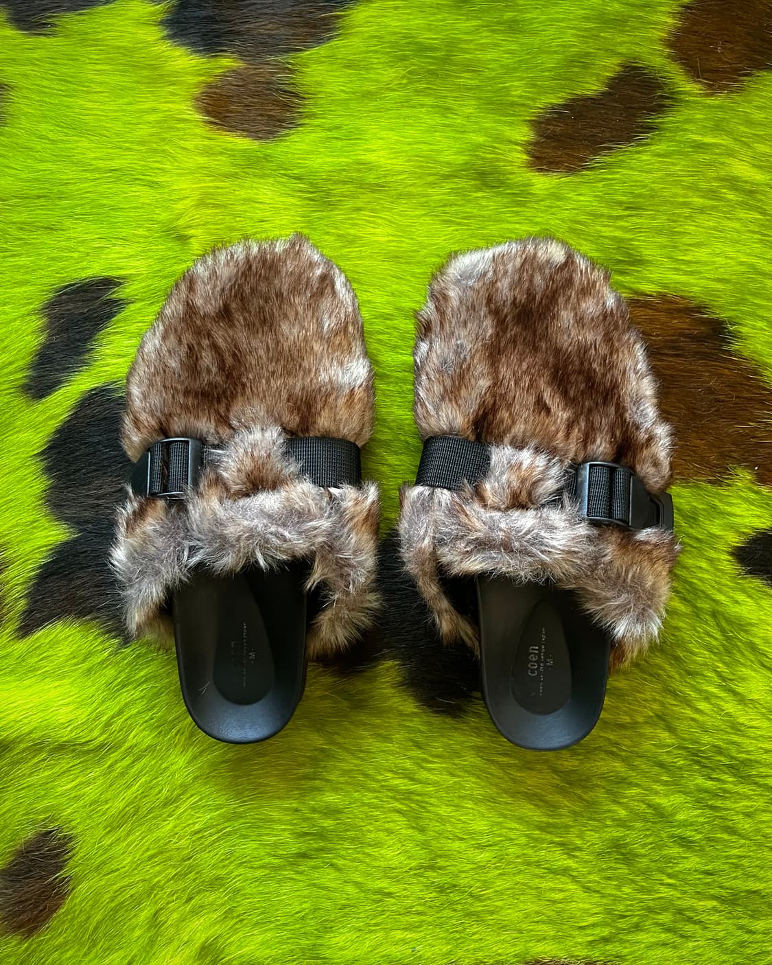 Coen Japan Brown Fur Trim Slippers 상품이미지4