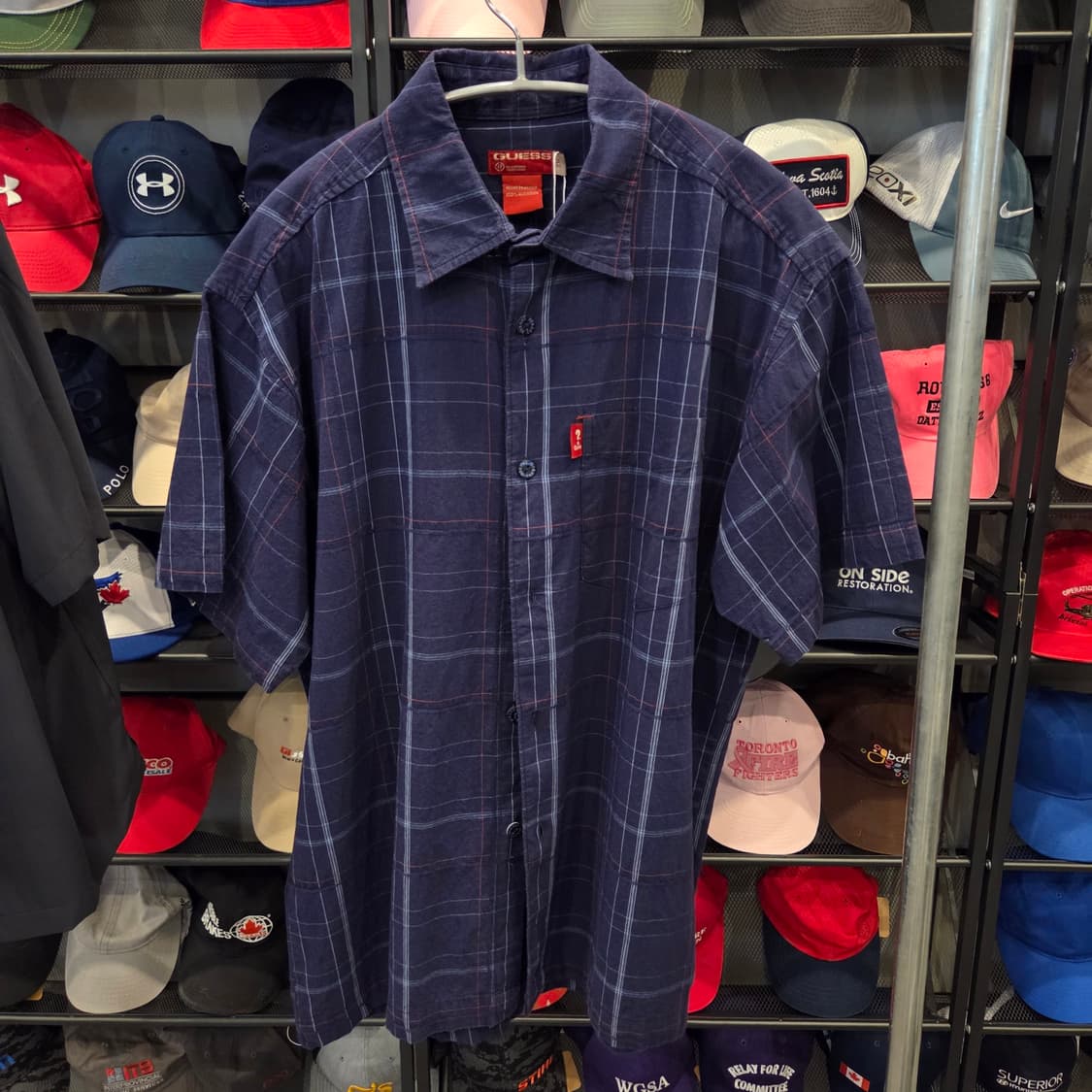 [90s 빈티지] GUESS 체크 반팔셔츠 (Made in Mexico) 상품이미지1