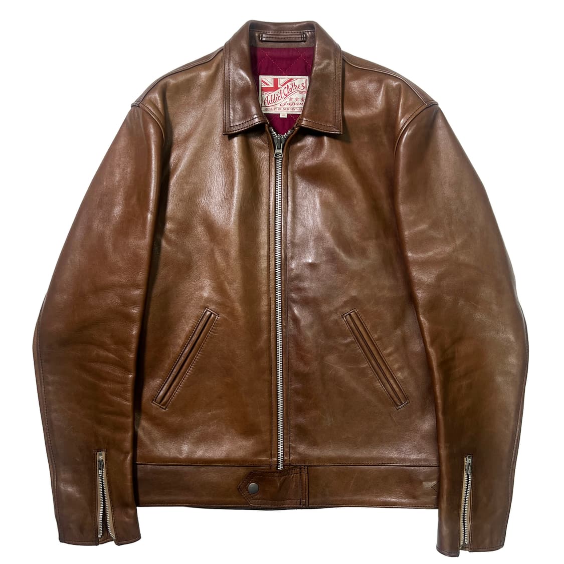 어딕트클로즈 ad-01 싱글 레더 자켓 호스하이드 브라운 (40) 상품이미지1