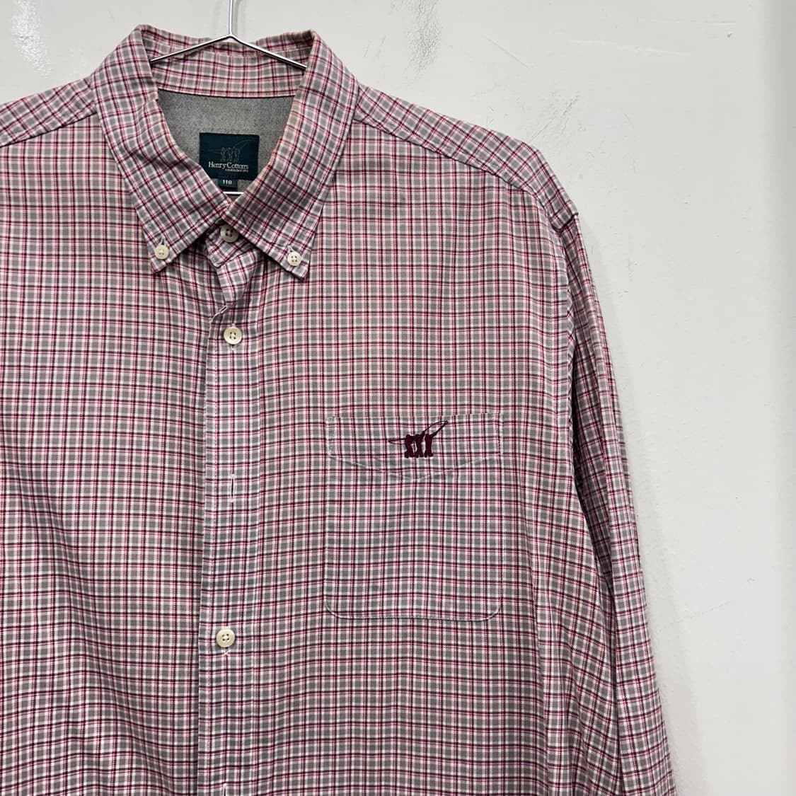 헨리코튼 스몰로고 체스트포켓 체크셔츠 상품이미지1