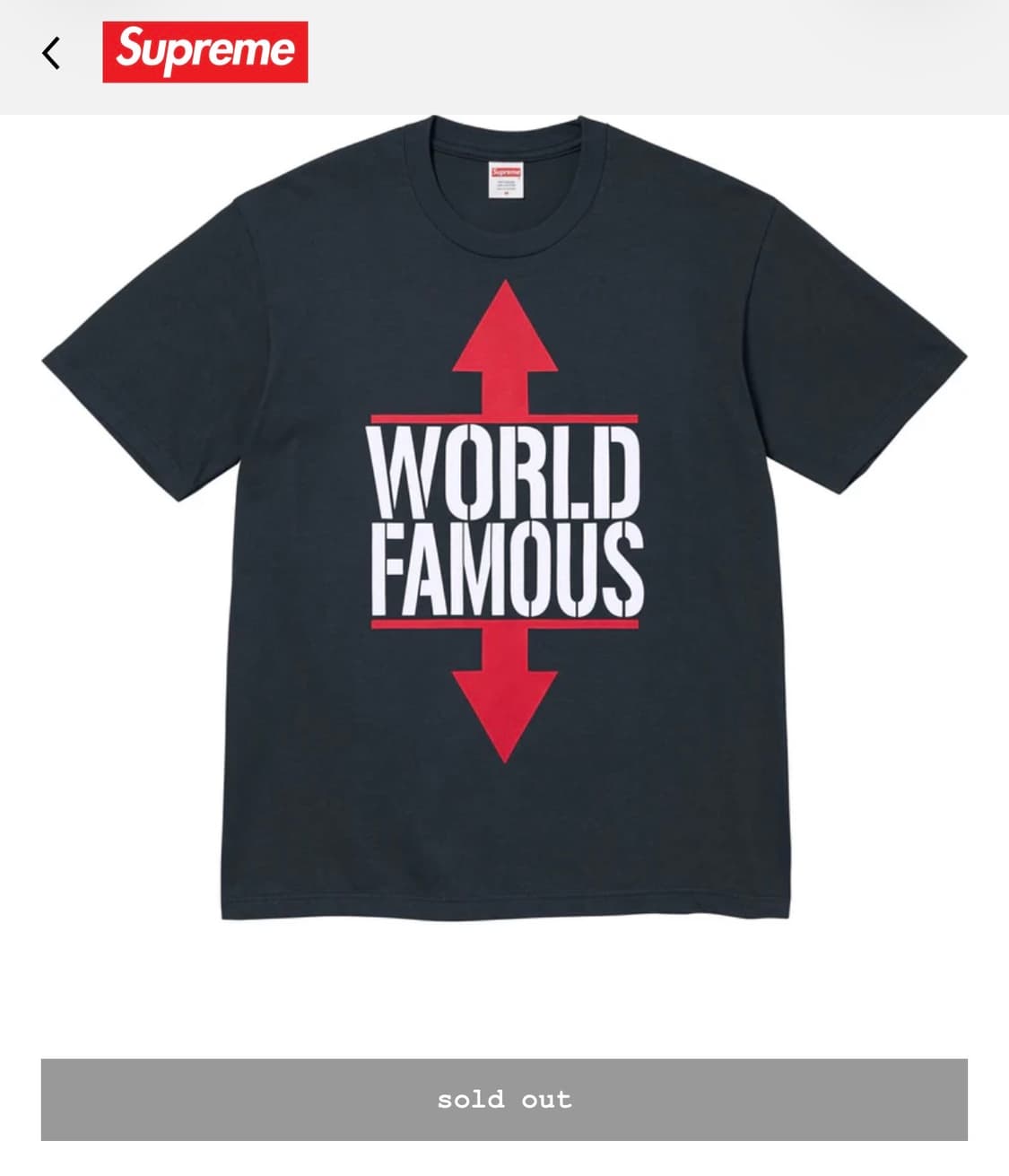 슈프림 월드 페이머스 티셔츠 블랙 - 26SS 상품이미지1