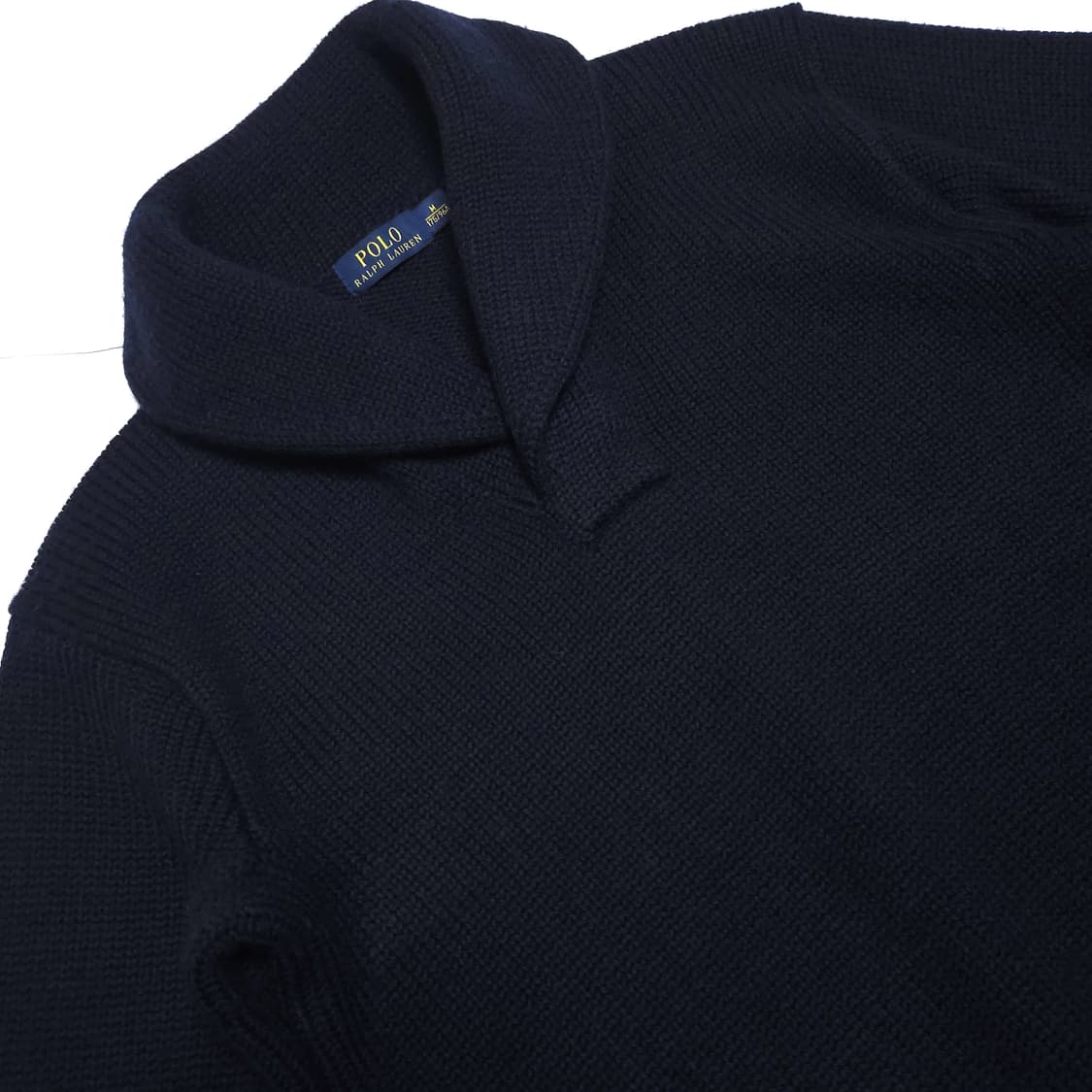 폴로 랄프로렌 숄카라 울 니트 스웨터 네이비 상품이미지4