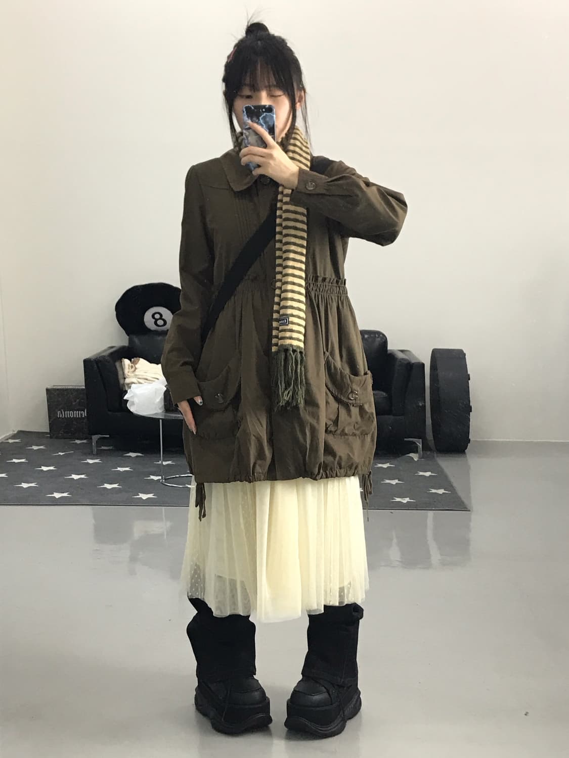 Jpn Ivory see-through midi skirt 상품이미지3