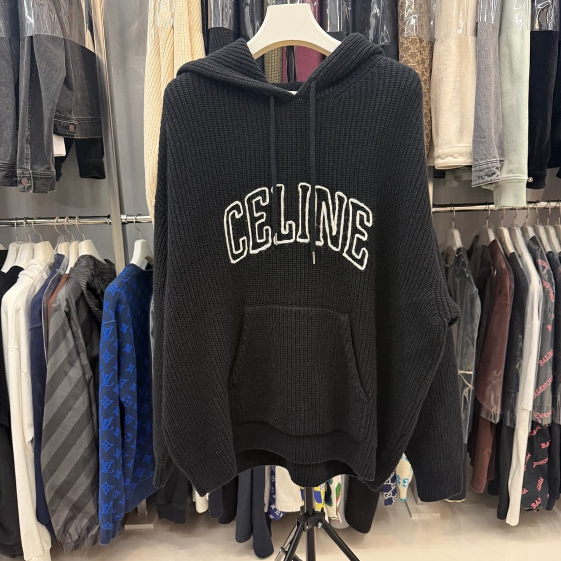 [리오브전포점] 셀린느 리브드 울 니트 후드  상품이미지1