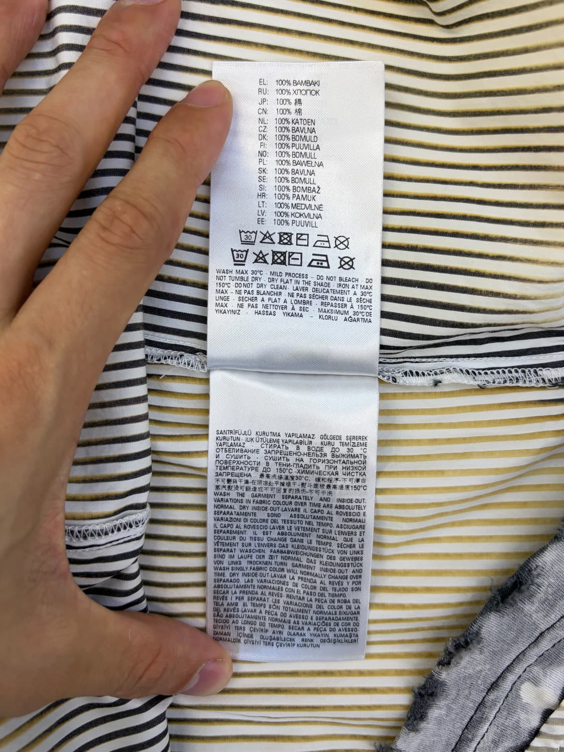 디젤 에스티랙스 디스트레스드 스트라이프 셔츠 상품이미지6