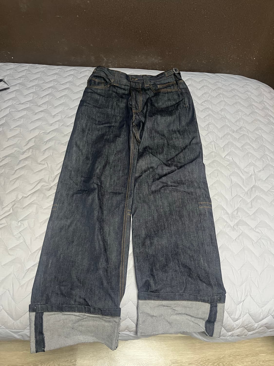 알렌느 턴업 데님팬츠 인디고 상품이미지6