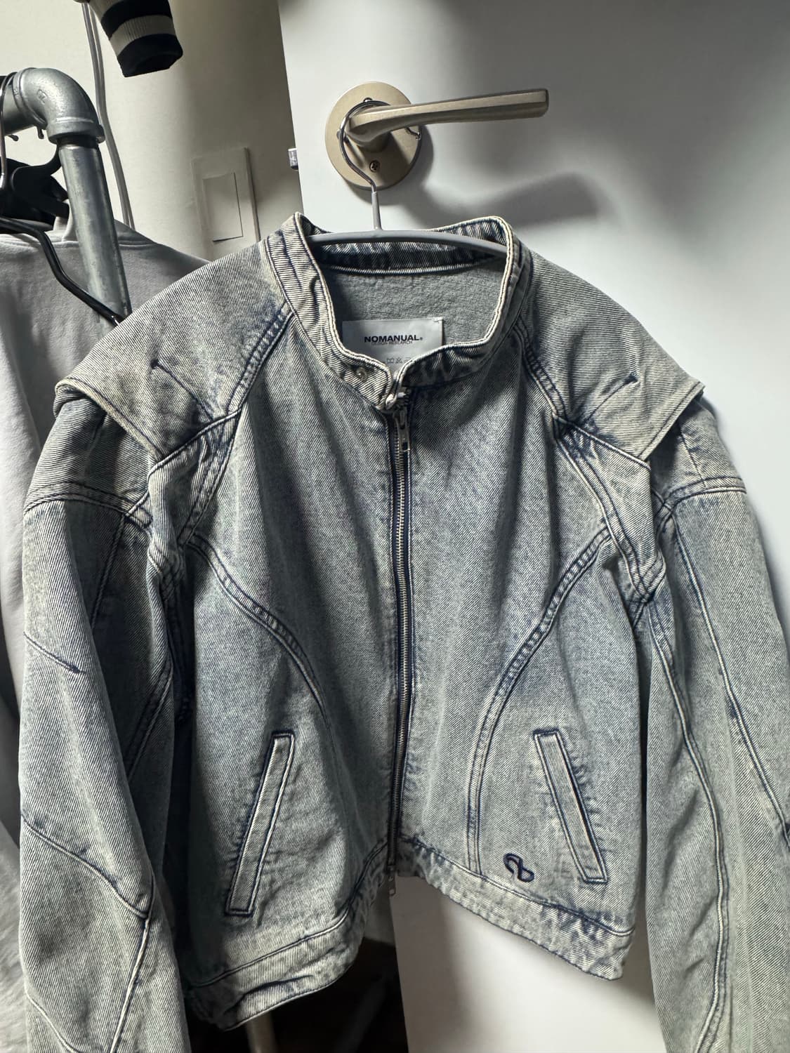 (정가 20만원) 노매뉴얼 T.I.D 데님 라이더 자켓 M 상품이미지2