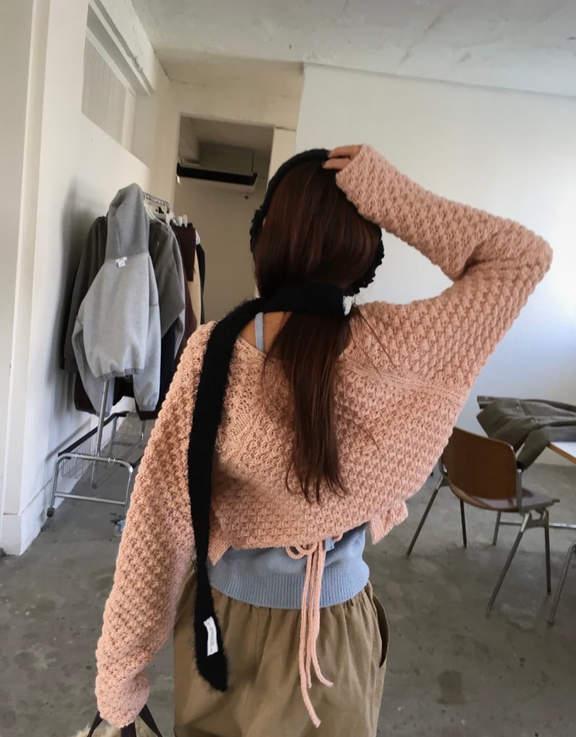 브리드 그레이프 울 가디건 (pink) 상품이미지5