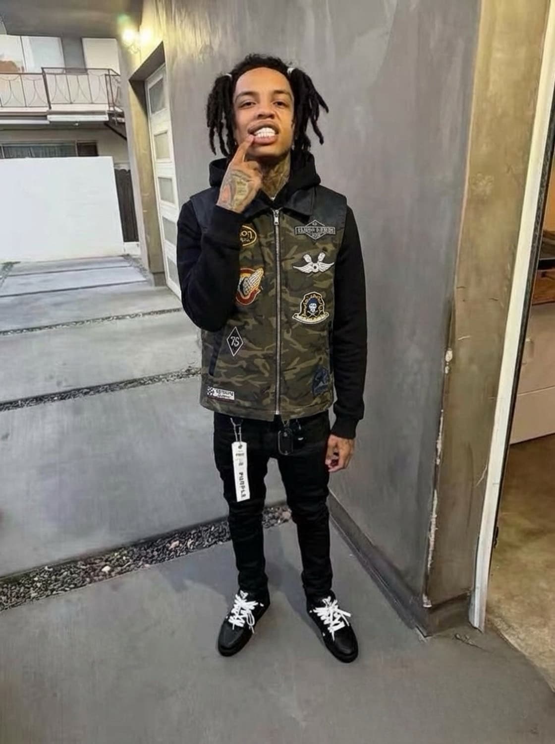 Vanson Leather 패치스 카물라쥬 베스트 상품이미지1