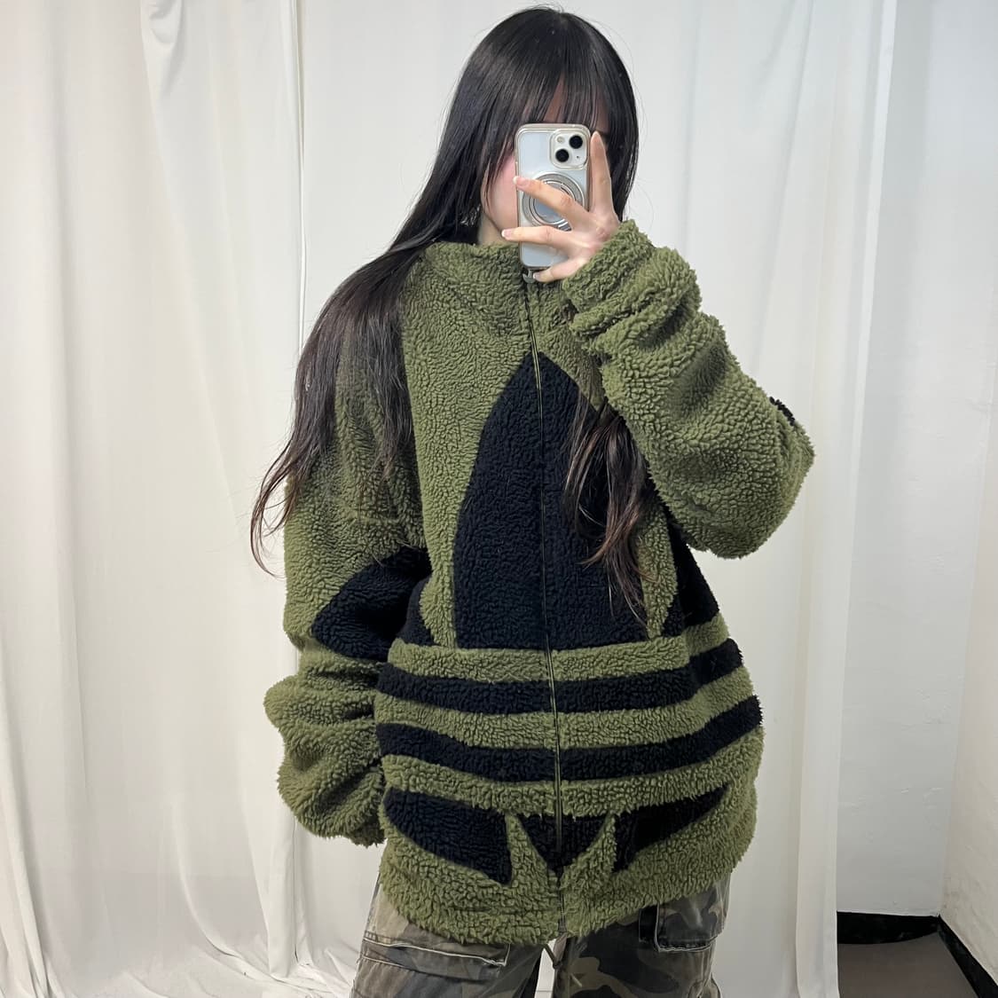 Adidas Big Trefoil Khaki Fleece 상품이미지1