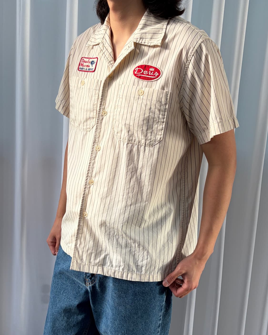 [M]데우스 엑스 마키나 스트라이프 워크 셔츠 상품이미지3