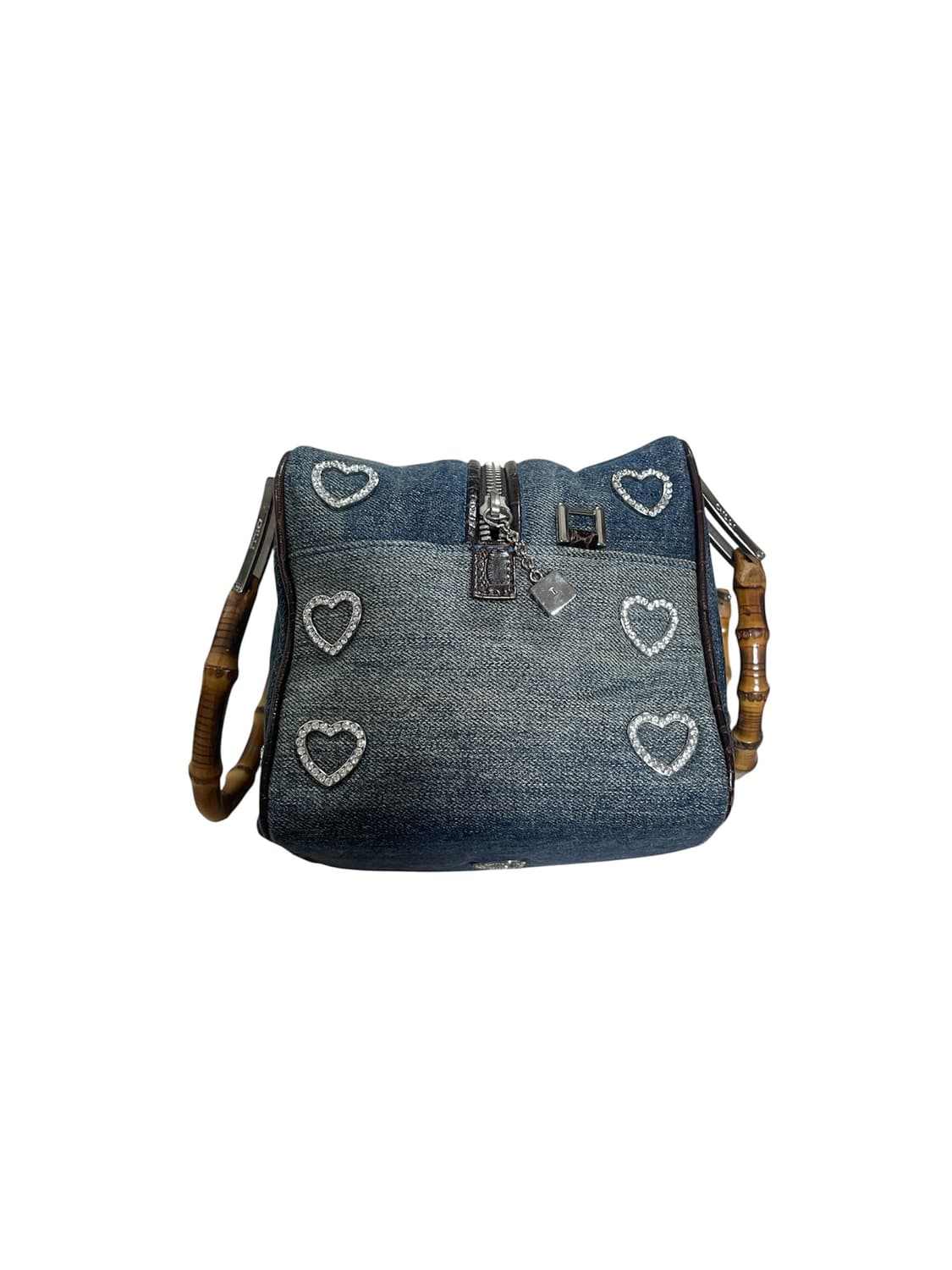 GILLI Heart Denim Bamboo Handle Bag 상품이미지7