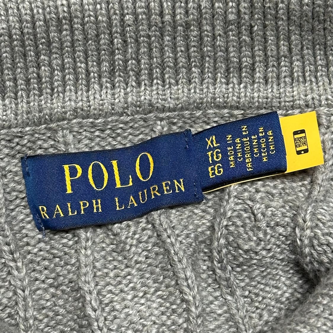 XL 폴로랄프로렌 그레이 케이블 반팔 니트  상품이미지4