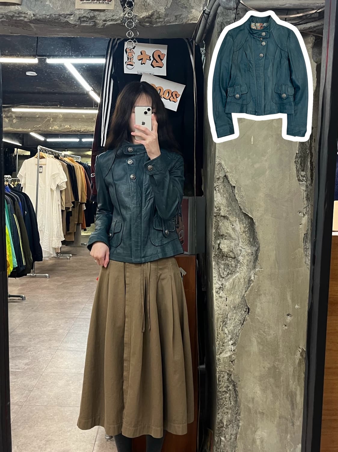 양가죽 레더 자켓 다크 그린 55 #csz3654 상품이미지1