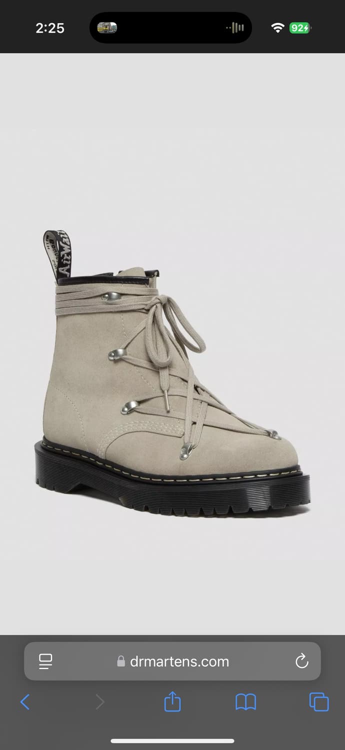 (UK 4) 235 닥터마틴 x 릭오웬스 1460 벡스 스웨이드 부츠 상품이미지1