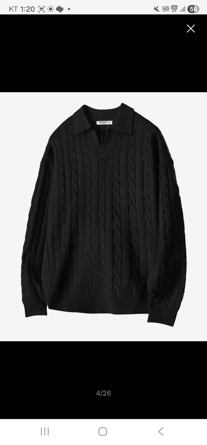 언탭트 스튜디오 케이블 카라니트 (블랙) 상품이미지1