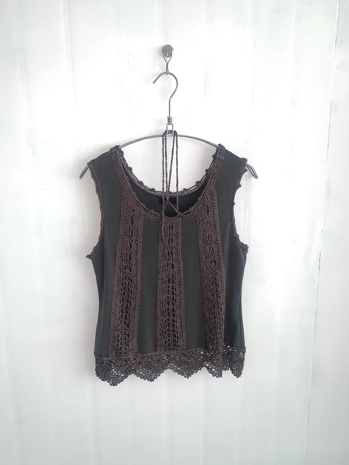 Dark Brown Crochet Detail Sleeveless 상품이미지8