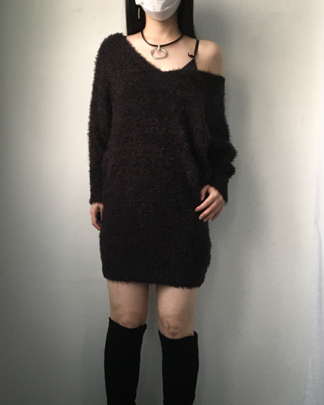 Lace up point fluffy onepiece 상품이미지1
