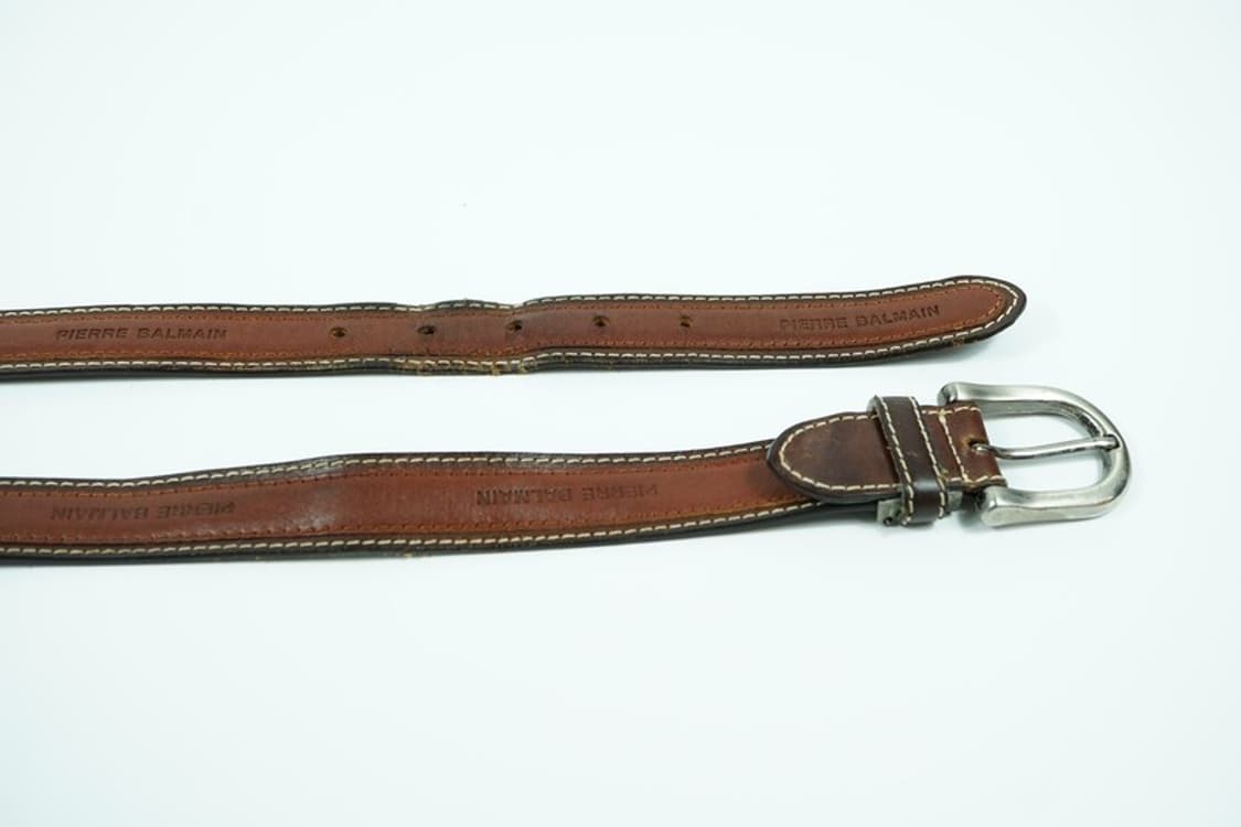 피에르발망 클래식 스티치 빈티지 가죽 벨트 상품이미지5