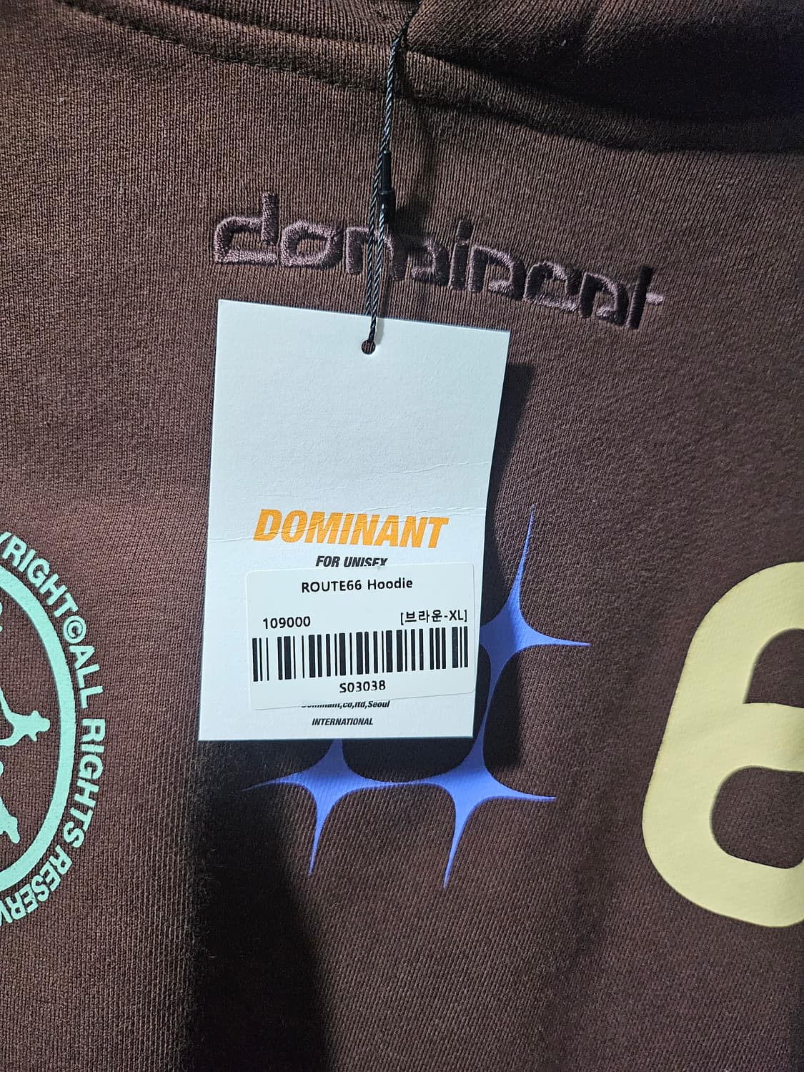 도미넌트 ROUTE66 후드티 브라운 XL 새상품 상품이미지3