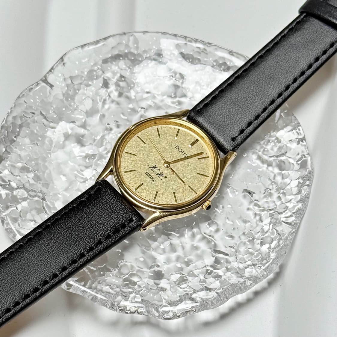 80's90's 세이코 빈티지 돌체 골드 텍스처 드레스 워치 상품이미지3