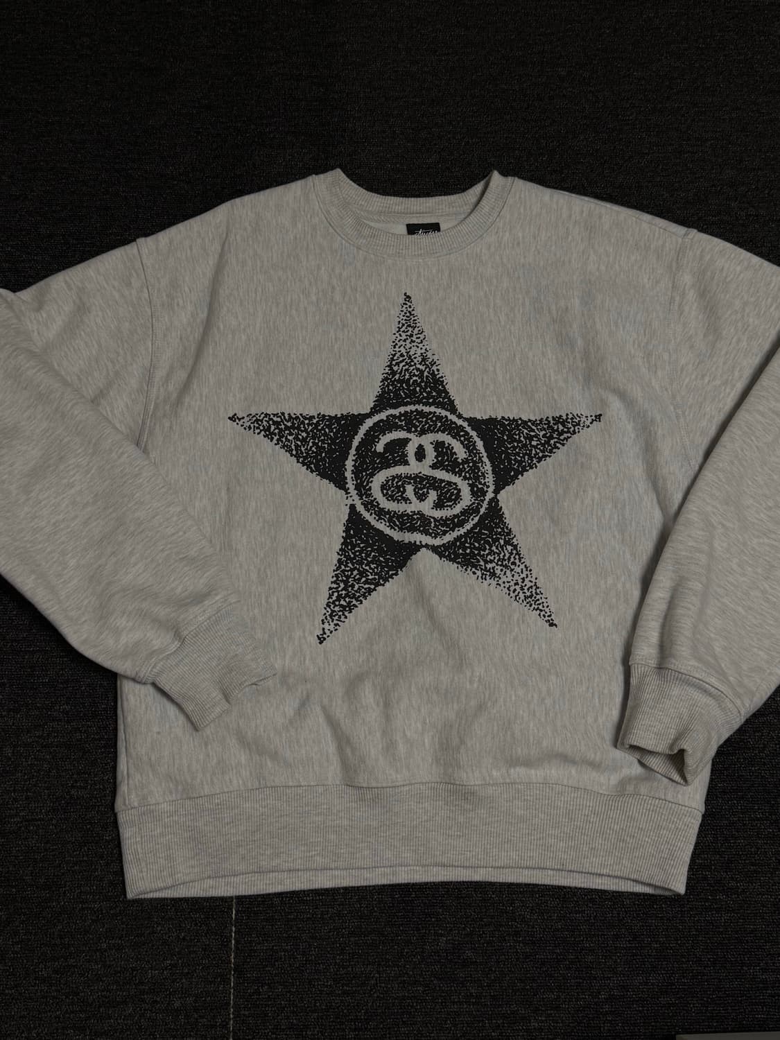 [L] 스투시 스타 크루넥 그레이 상품이미지1