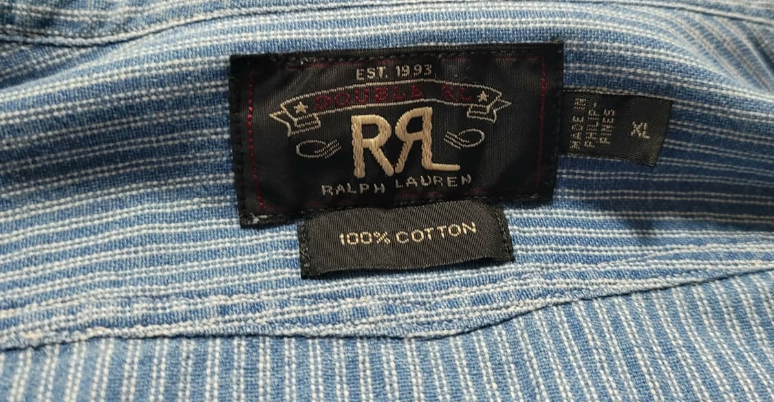 RRL 남성용 블루 스트라이프 남방(XL) 상품이미지7