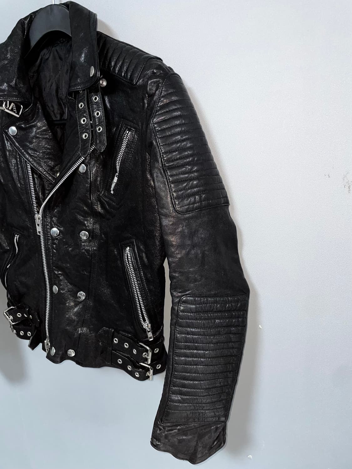 Goatskin rock punk leather jac 상품이미지8