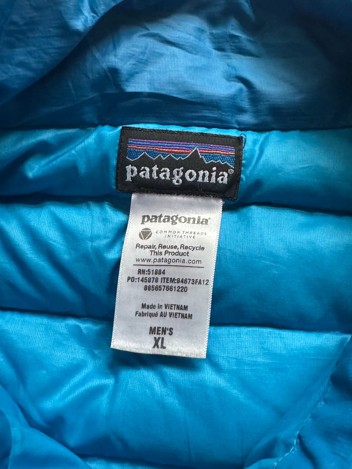 파타고니아 경량 패딩 블루 XL  상품이미지2
