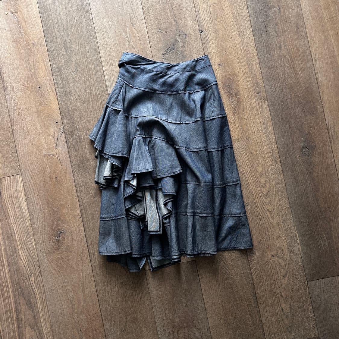 Ruffle Docking Patchwork Skirt 상품이미지2