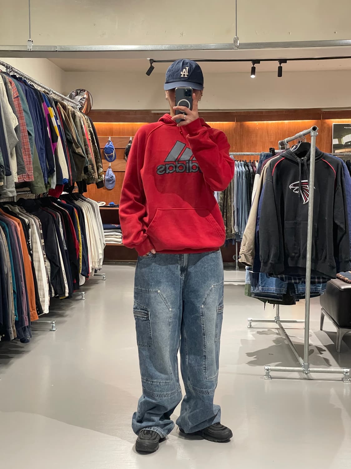 아디다스 빅로고 후드 티셔츠   상품이미지2