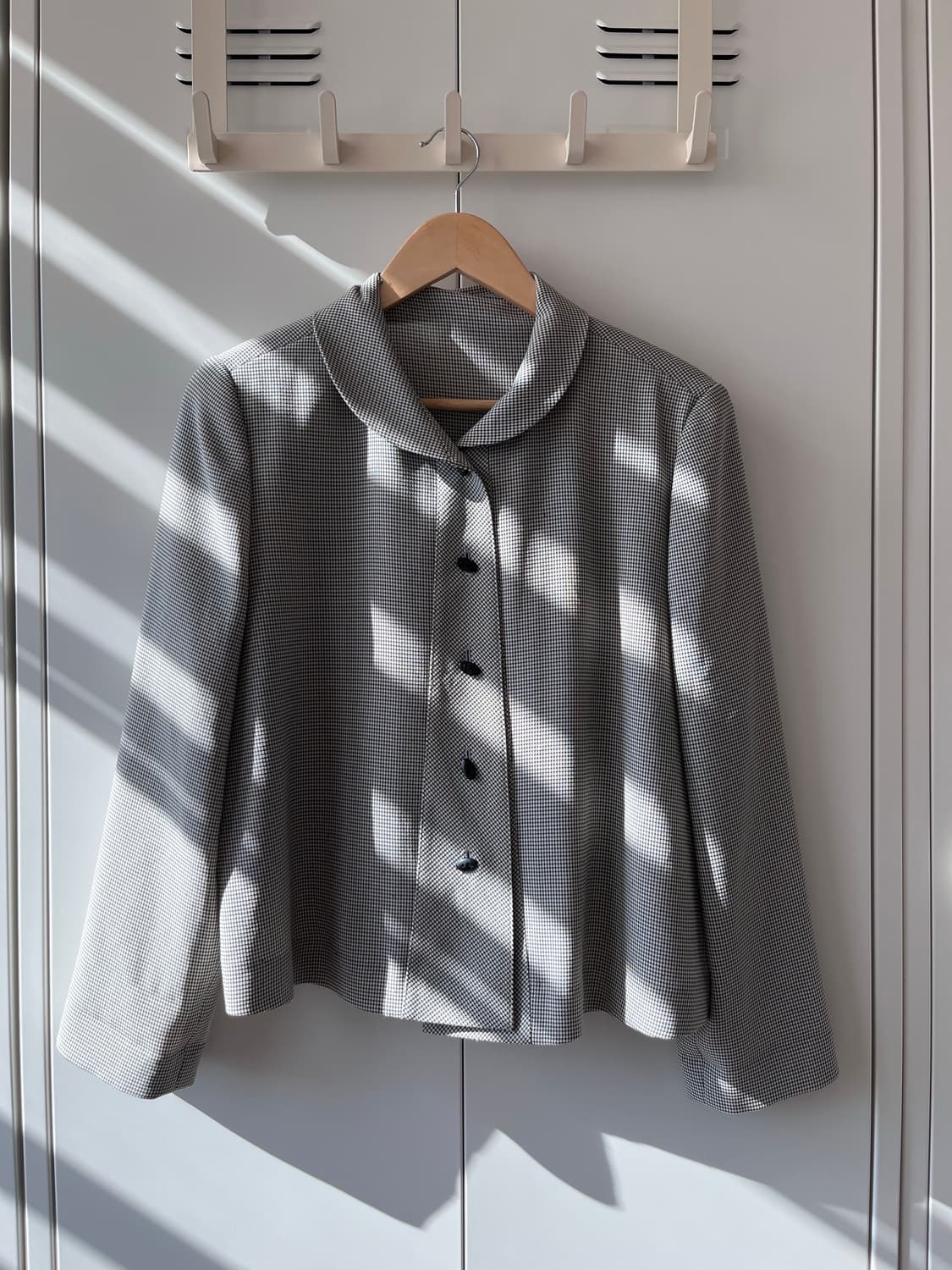 Japanese vintage 하운드 체크 블라우스 상품이미지1