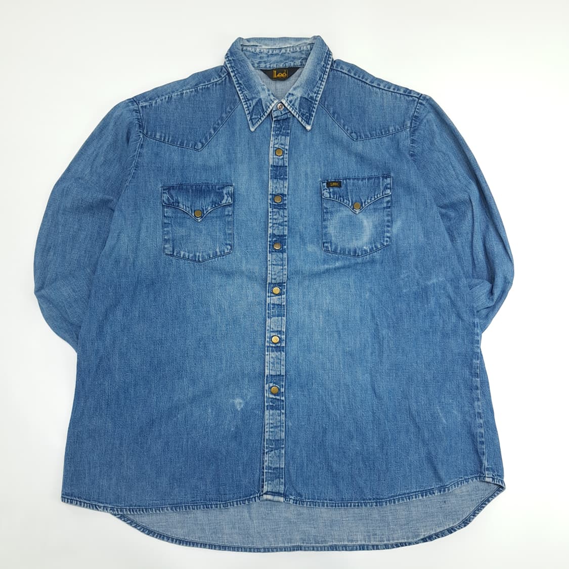 Co829 XL LEE 리 90s 연청 웨스턴 데님 긴팔 셔츠 상품이미지1
